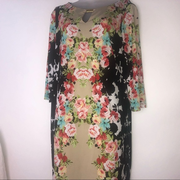 Emma & Michele Black Floral & Roses‎ Dress Women's Medium - Picture 4 of 12